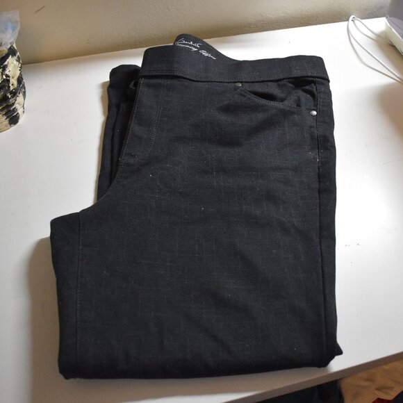 Avery Pull-on Pants - Charcoal Gray Plaid - Sz 20 - Gloria Vanderbilt - Picture 1 of 5